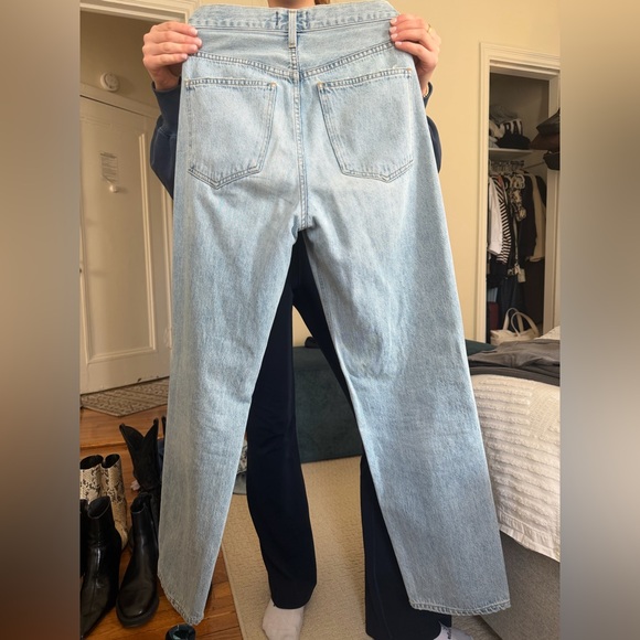 Agolde Light Blue Straight Leg Jeans - Picture 2 of 2
